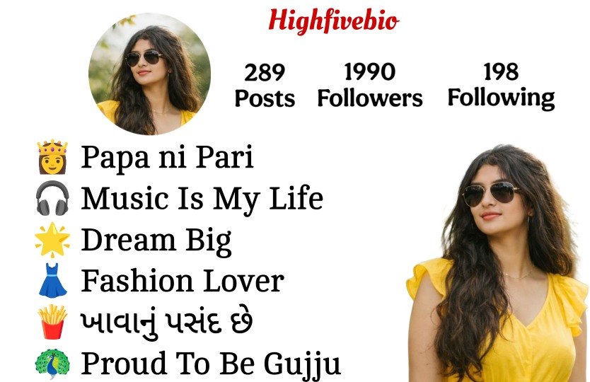 Instagram Bio In Gujarati For Girl